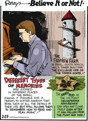 Ripley's Believe It or Not - Thursday February 23, 2012 Comic Strip