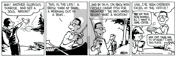 Calvin and Hobbes on Friday July 11, 1986 Comic Strip