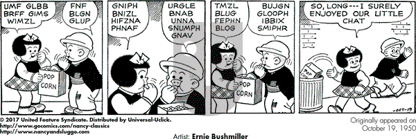 Nancy Classics on Thursday October 19, 2017 Comic Strip