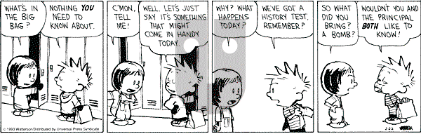 Calvin and Hobbes - Monday February 22, 1993 Comic Strip