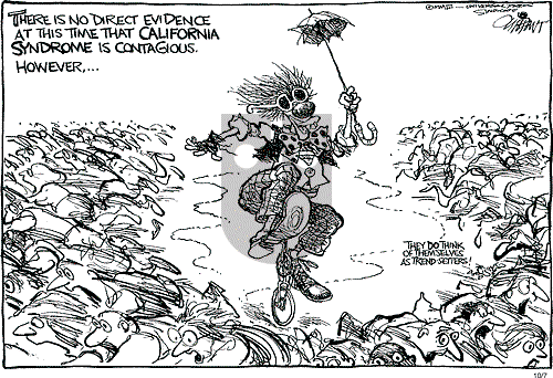 Pat Oliphant on Tuesday October 7, 2003 Comic Strip