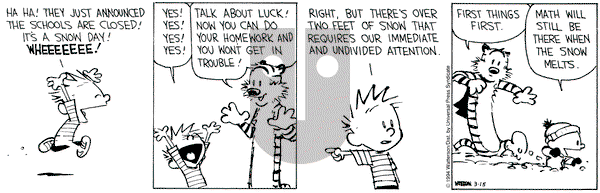 Calvin and Hobbes on Tuesday March 15, 1994 Comic Strip