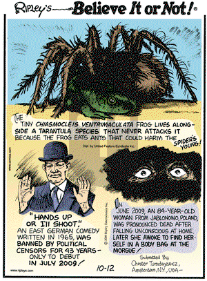 Ripley's Believe It or Not on Monday October 12, 2009 Comic Strip