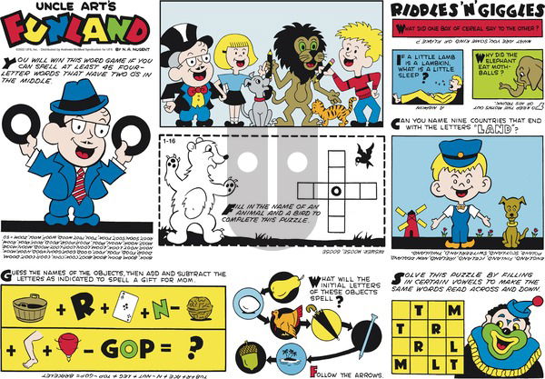 Uncle Art's Funland on Sunday January 16, 2022 Comic Strip
