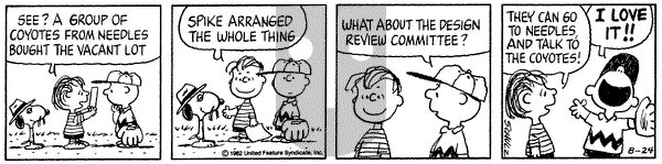 Peanuts on Tuesday August 24, 1982 Comic Strip