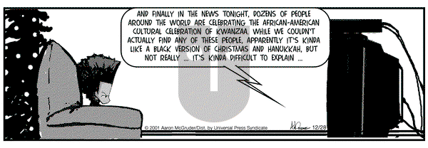 The Boondocks on Friday December 28, 2001 Comic Strip