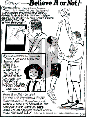 Ripley's Believe It or Not on Friday May 18, 2001 Comic Strip