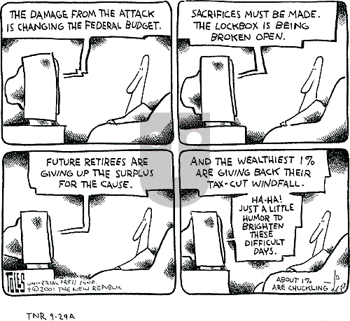 Tom Toles on Saturday September 29, 2001 Comic Strip