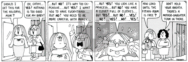 Cathy Classics - Monday December 1, 1997 Comic Strip