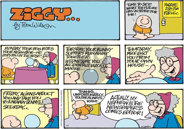 Ziggy - Sunday April 22, 2018 Comic Strip