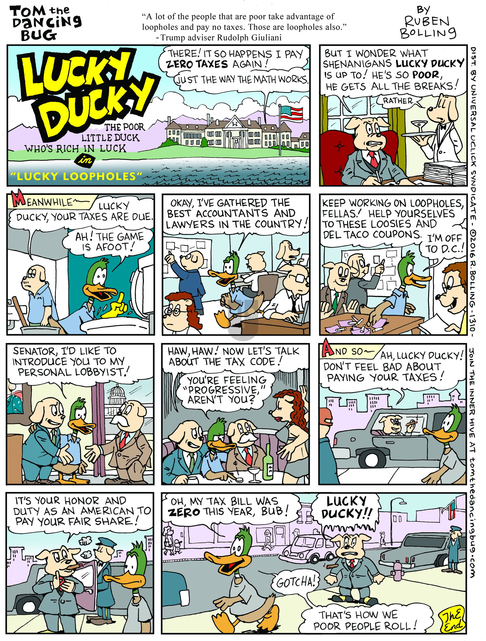 Tom the Dancing Bug on Monday October 24, 2016 Comic Strip