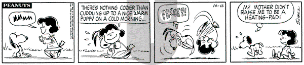 Peanuts on Wednesday October 12, 1960 Comic Strip