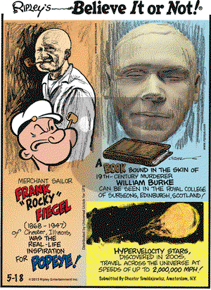 Ripley's Believe It or Not on Saturday May 18, 2013 Comic Strip