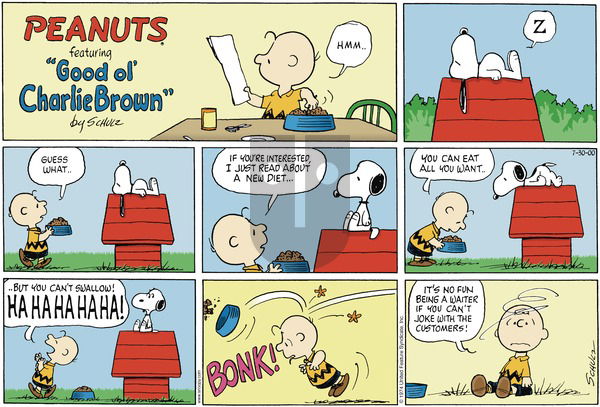 Peanuts on Sunday July 30, 2000 Comic Strip