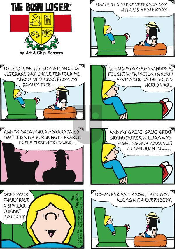 The Born Loser on Sunday November 12, 2023 Comic Strip