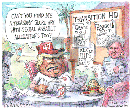 Matt Wuerker on Monday November 18, 2024 Comic Strip
