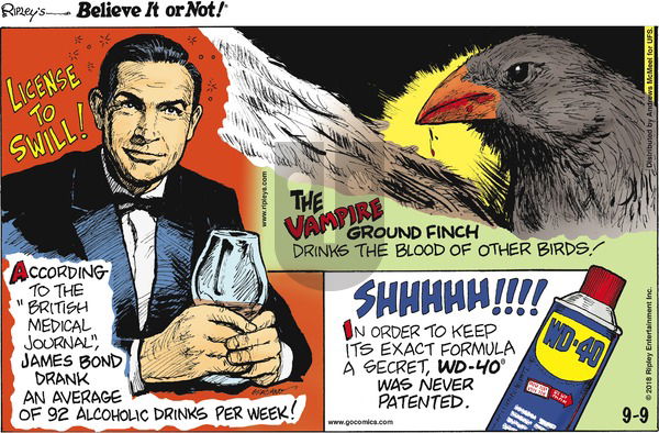 Ripley's Believe It or Not on Sunday September 9, 2018 Comic Strip