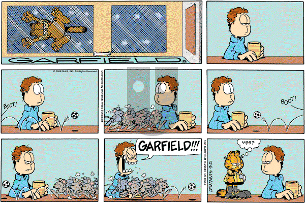 Garfield on Sunday September 21, 2008 Comic Strip