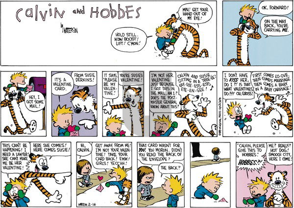 Calvin and Hobbes - Sunday February 12, 1989 Comic Strip
