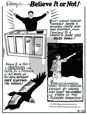 Ripley's Believe It or Not on Tuesday August 12, 1997 Comic Strip