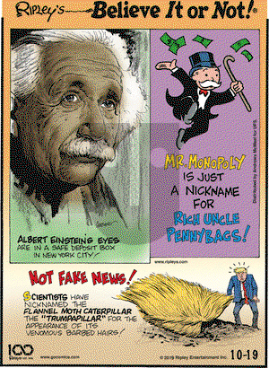 Ripley's Believe It or Not on Saturday October 19, 2019 Comic Strip