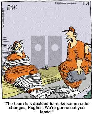 In the Bleachers on Monday September 29, 2008 Comic Strip