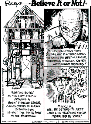 Ripley's Believe It or Not on Friday January 28, 2005 Comic Strip