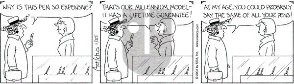 The Born Loser on Sunday February 3, 2002 Comic Strip