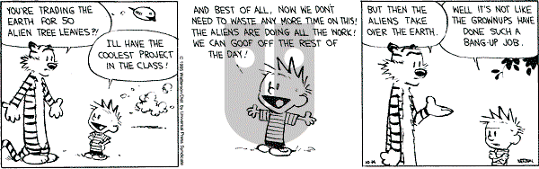 Calvin and Hobbes - Saturday October 14, 1995 Comic Strip