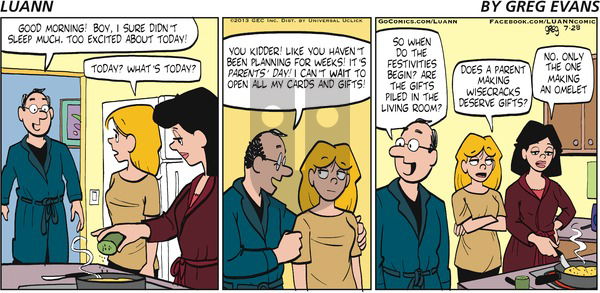 Luann on Sunday July 28, 2013 Comic Strip