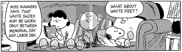 Peanuts - Friday March 1, 1996 Comic Strip