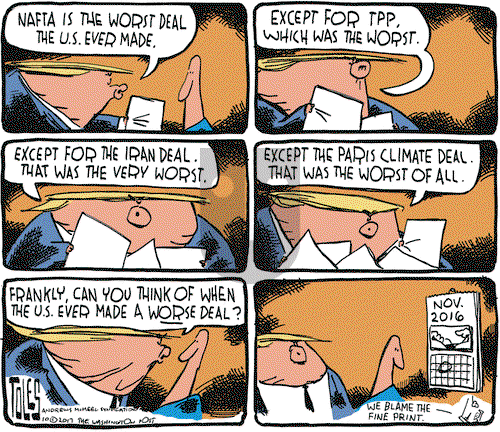 Tom Toles on Monday October 16, 2017 Comic Strip