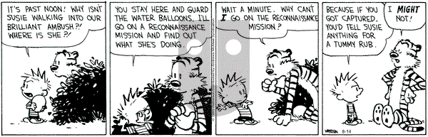 Calvin and Hobbes - Monday August 14, 2023 Comic Strip
