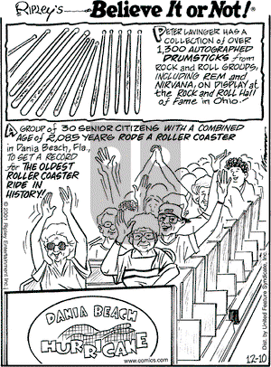 Ripley's Believe It or Not on Monday December 10, 2001 Comic Strip