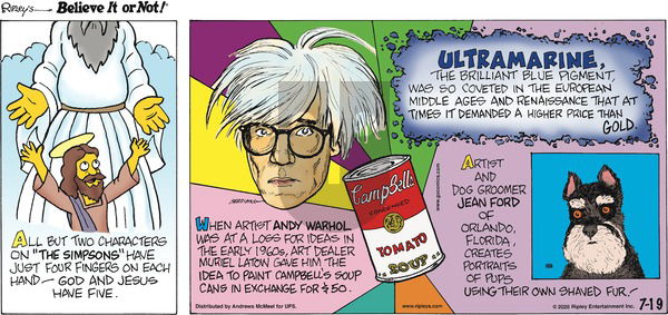 Ripley's Believe It or Not on Sunday July 19, 2020 Comic Strip