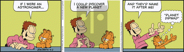 Garfield on Tuesday April 2, 2019 Comic Strip