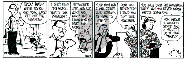 Calvin and Hobbes on Tuesday February 23, 1988 Comic Strip