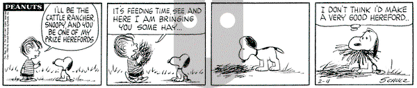 Peanuts on Monday February 4, 1963 Comic Strip