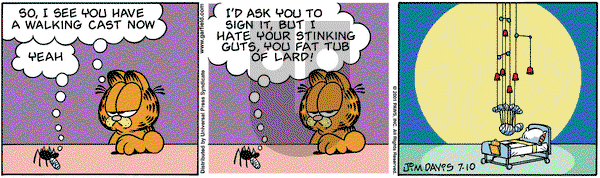 Garfield on Tuesday July 10, 2001 Comic Strip