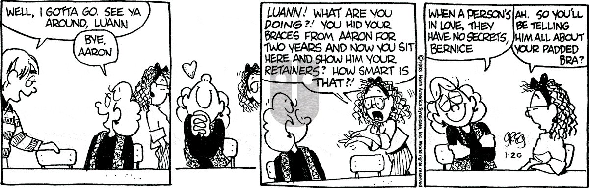 Luann - Wednesday January 20, 1993 Comic Strip