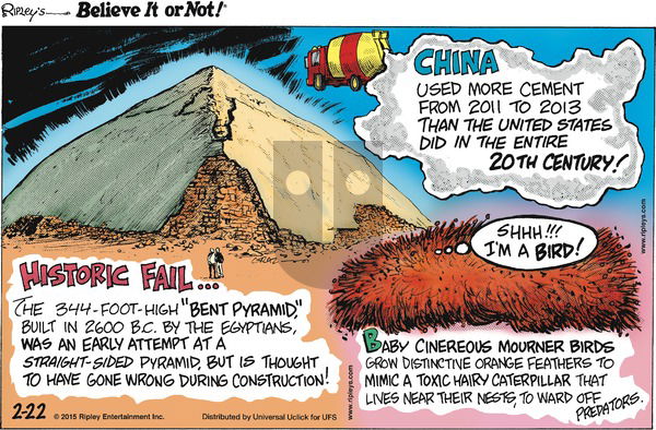 Ripley's Believe It or Not on Sunday February 22, 2015 Comic Strip