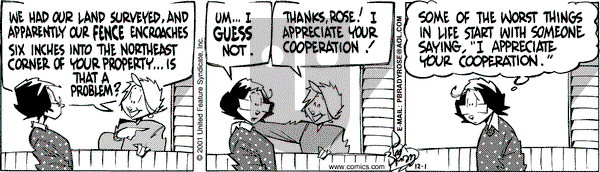 Rose is Rose on Saturday December 1, 2001 Comic Strip