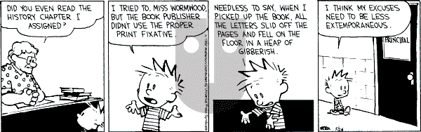 Calvin and Hobbes - Thursday March 26, 1992 Comic Strip