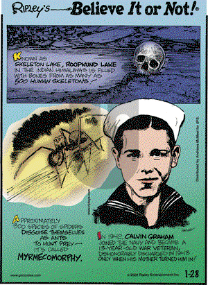 Ripley's Believe It or Not on Tuesday January 28, 2020 Comic Strip