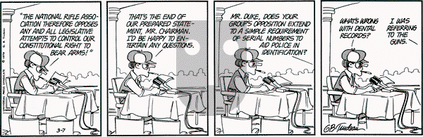 Doonesbury - Wednesday March 7, 1979 Comic Strip