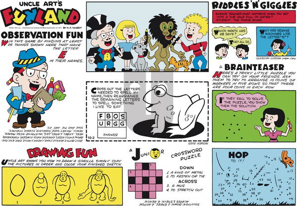 Uncle Art's Funland on Sunday October 2, 2022 Comic Strip