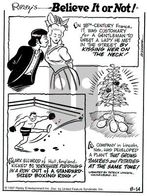 Ripley's Believe It or Not on Thursday August 14, 1997 Comic Strip