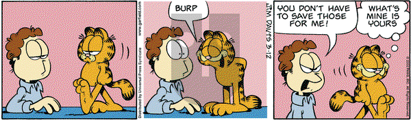 Garfield on Tuesday March 12, 2002 Comic Strip