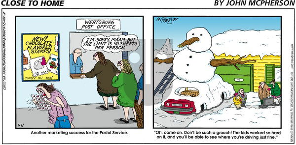 Close to Home on Sunday January 11, 1998 Comic Strip