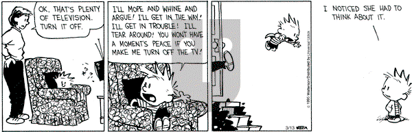 Calvin and Hobbes on Friday March 13, 2015 Comic Strip